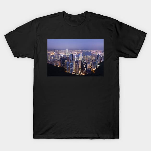 Hong Kong - Victoria Harbour (3) T-Shirt by Kat C.